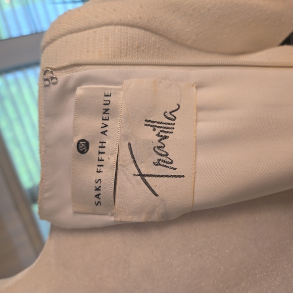 Vintage Travilla Short Sleeve Peplum Belted Dress Cream Womens Size 10 - Picture 11 of 12